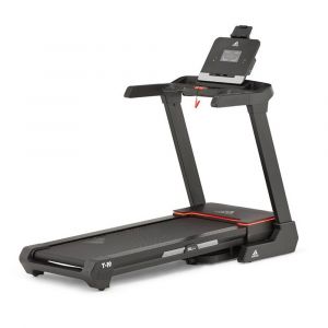 Cinta de correr plegable Adidas T-19 Treadmill diseñada para sesiones intensivas de cardio en casa, con tecnología de amortiguación NRG y pantalla táctil de 10,1''. 
