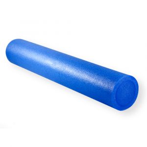 Rodillo de masaje azul de 90 cm de largo fabricado en material foam resistente.
