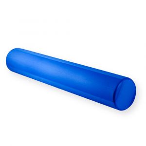 Rodillo de masaje de 90 cm de largo fabricado en material eva resistente en color azul.