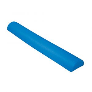 Medio rodillo de masaje de 90 cm de largo fabricado en material foam azul resistente.