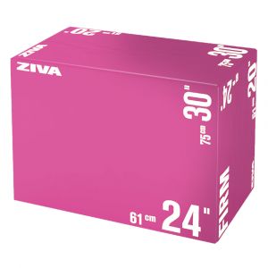 Cajón pliométrico de salto ZIVA Chic en color rosa realizado en poliuretano de gran resistencia.